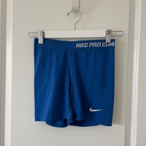 Nike pro combat size small royal blue